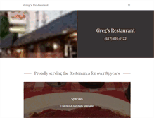 Tablet Screenshot of gregs-restaurant.com